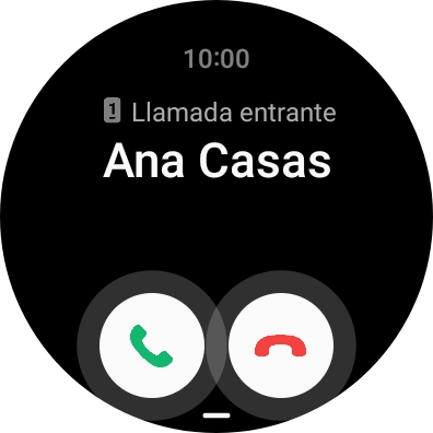 Pulsa el icono de responder llamadas y desliza el dedo hacia arriba para contestar la llamada. Pulsa el icono de responder llamadas y desliza el dedo hacia arriba para contestar la llamada.