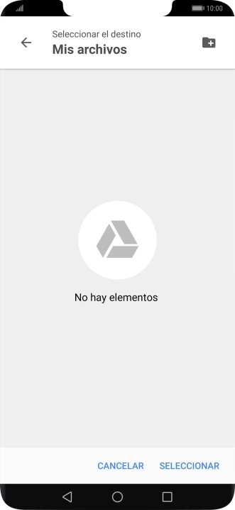 Si deseas crear una nueva carpeta, pulsa el icono de nueva carpeta y sigue las indicaciones de la pantalla para crearla. Si deseas crear una nueva carpeta, pulsa el icono de nueva carpeta y sigue las indicaciones de la pantalla para crearla.