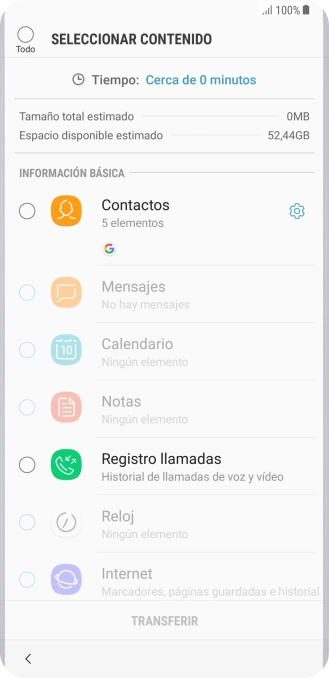 Pulsa los tipos de datos deseados.