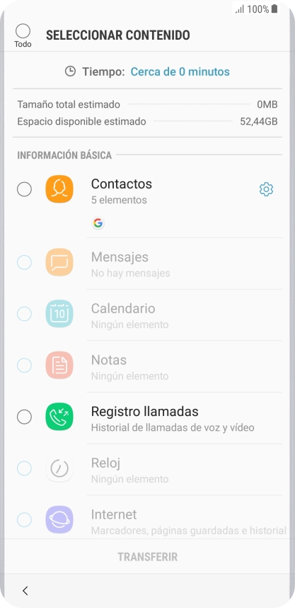 Pulsa los tipos de datos deseados.