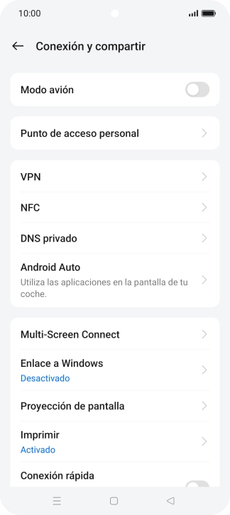 Pulsa Punto de acceso personal. Pulsa Punto de acceso personal.