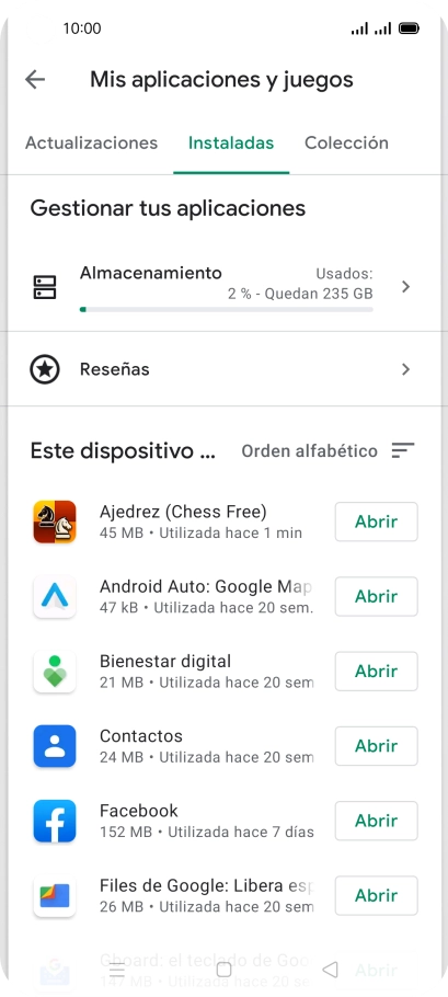 Pulsa la app deseada.