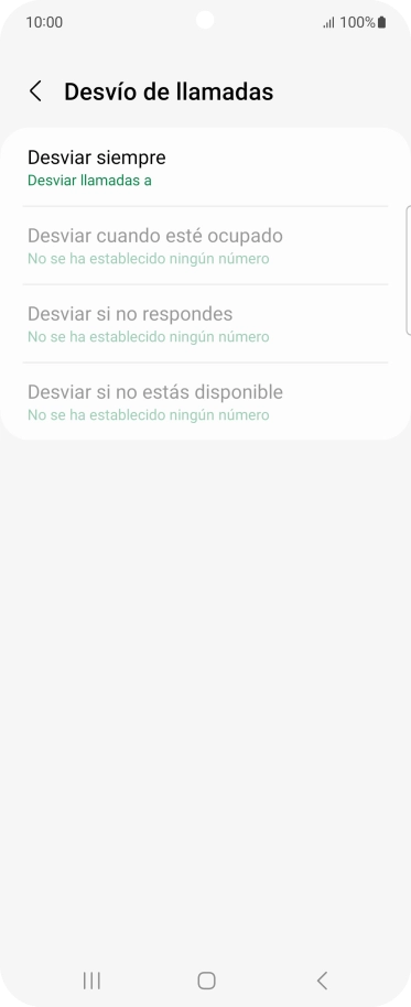 Pulsa el tipo de desvío deseado. Pulsa el tipo de desvío deseado.