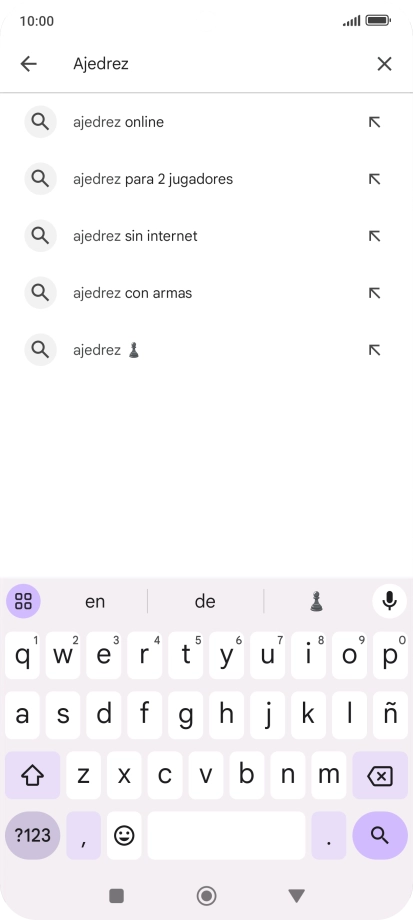 Introduce el nombre del tema o de la app y pulsa el icono de búsqueda. Introduce el nombre del tema o de la app y pulsa el icono de búsqueda.