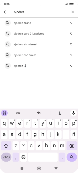 Introduce el nombre del tema o de la app y pulsa el icono de búsqueda. Introduce el nombre del tema o de la app y pulsa el icono de búsqueda.