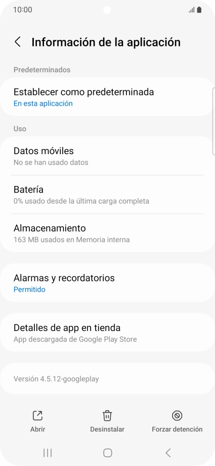 Pulsa Almacenamiento.