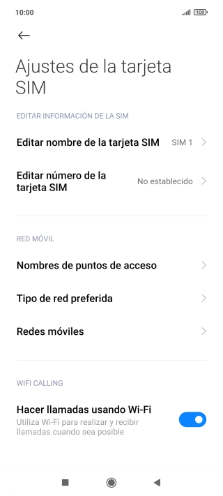 Pulsa Tipo de red preferida.