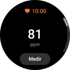 Pulsa Medir y espera mientra el smartwatch está midiendo el pulso. Pulsa Medir y espera mientra el smartwatch está midiendo el pulso.