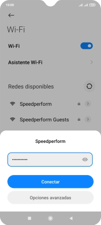 Introduce la contraseña de la red wifi y pulsa Conectar. Introduce la contraseña de la red wifi y pulsa Conectar.