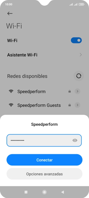 Introduce la contraseña de la red wifi y pulsa Conectar. Introduce la contraseña de la red wifi y pulsa Conectar.