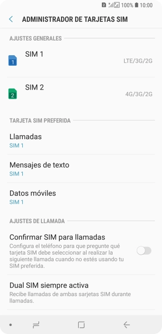 Pulsa la tarjeta SIM deseada. Pulsa la tarjeta SIM deseada.