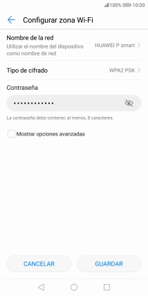 Pulsa Nombre de la red e introduce el nombre deseado de la conexión wifi.