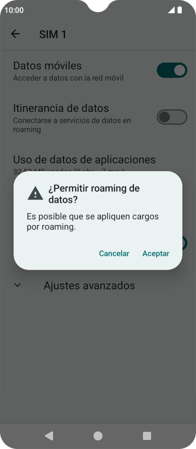 Si activas la función, pulsa Aceptar.
