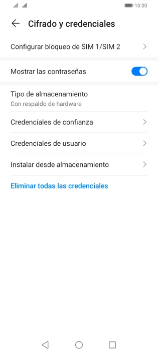 Pulsa Configurar bloqueo de SIM 1/SIM 2. Pulsa Configurar bloqueo de SIM 1/SIM 2.