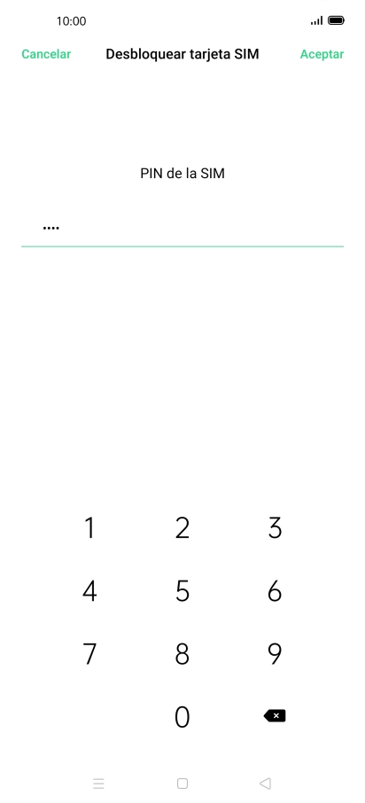 Introduce tu código PIN y pulsa Aceptar. Introduce tu código PIN y pulsa Aceptar.