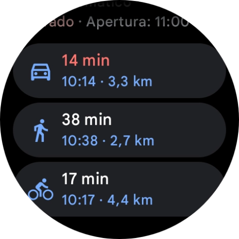 Pulsa el medio de transporte deseado. Pulsa el medio de transporte deseado.