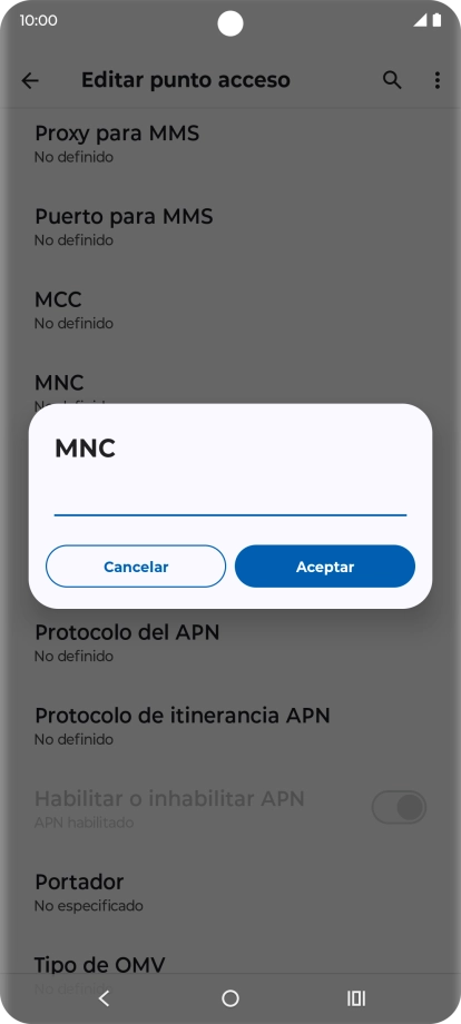 Introduce 01 y pulsa Aceptar. Introduce 01 y pulsa Aceptar.