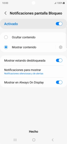 Pulsa los ajustes deseados para activarlos o desactivarlos. Pulsa los ajustes deseados para activarlos o desactivarlos.