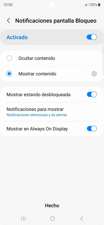 Pulsa los ajustes deseados para activarlos o desactivarlos. Pulsa los ajustes deseados para activarlos o desactivarlos.