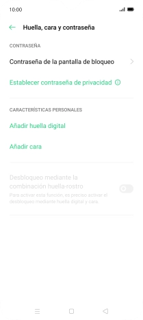 Pulsa Contraseña de la pantalla de bloqueo e introduce el código de seguridad extra que has creado anteriormente. Pulsa Contraseña de la pantalla de bloqueo e introduce el código de seguridad extra que has creado anteriormente.