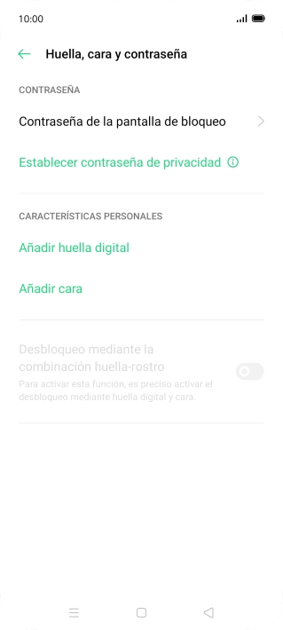 Pulsa Contraseña de la pantalla de bloqueo e introduce el código de seguridad extra que has creado anteriormente. Pulsa Contraseña de la pantalla de bloqueo e introduce el código de seguridad extra que has creado anteriormente.