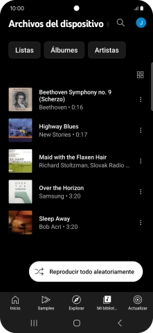 Pulsa el archivo de música deseado. Pulsa el archivo de música deseado.