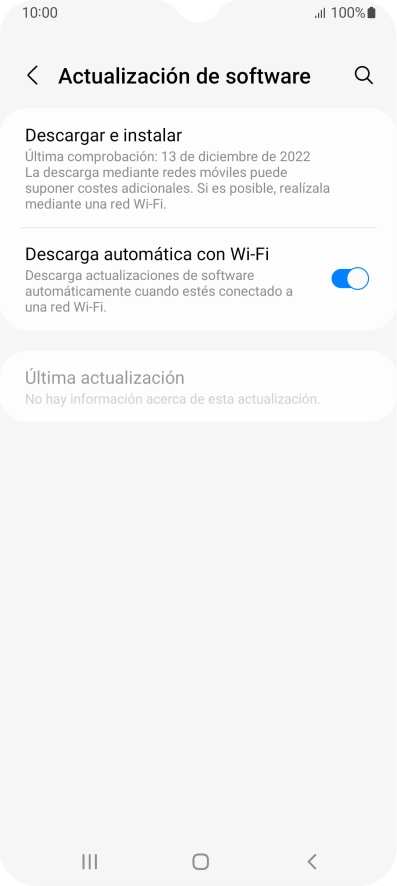Pulsa Descargar e instalar. Si hay una versión de software nueva disponible, aparecerá ahora en la pantalla. Sigue las indicaciones de la pantalla para actualizar el software del teléfono. Pulsa Descargar e instalar. Si hay una versión de software nueva disponible, aparecerá ahora en la pantalla. Sigue las indicaciones de la pantalla para actualizar el software del teléfono.