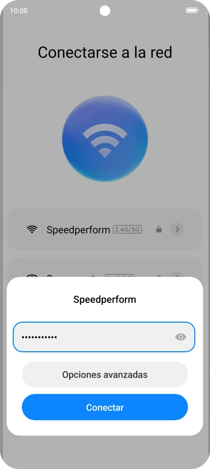 Introduce la contraseña de la red wifi y pulsa Conectar. Introduce la contraseña de la red wifi y pulsa Conectar.