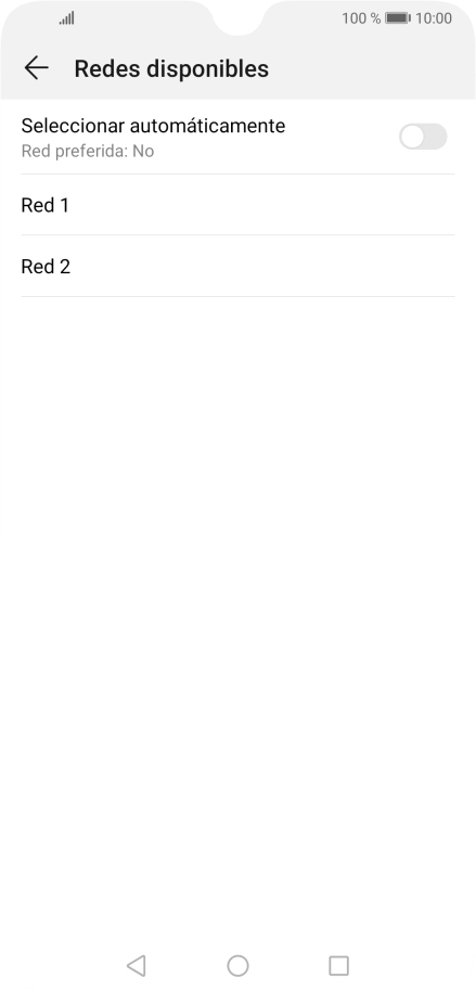 Pulsa la red deseada. Pulsa la red deseada.