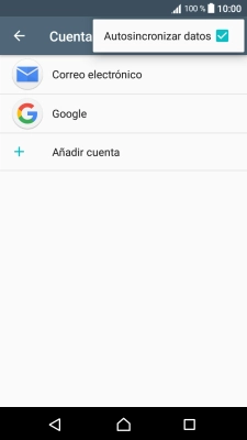Pulsa Autosincronizar datos para activar o desactivar la función.