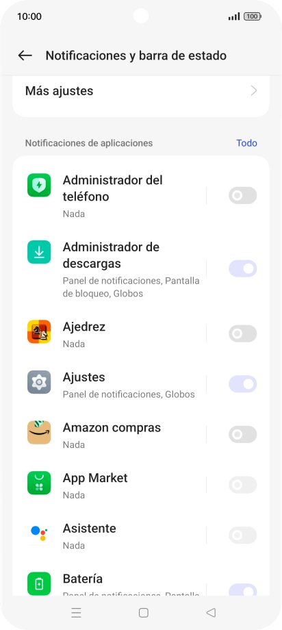 Pulsa el indicador junto a las apps deseadas para activar o desactivar la función. Pulsa el indicador junto a las apps deseadas para activar o desactivar la función.