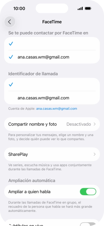 Pulsa el ajuste deseado bajo 