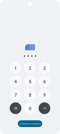 Si lo solicita el teléfono, introduce el código PIN y pulsa la flecha hacia la derecha. Si lo solicita el teléfono, introduce el código PIN y pulsa la flecha hacia la derecha.