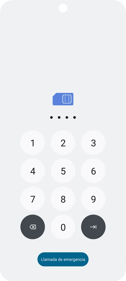 Si lo solicita el teléfono, introduce el código PIN y pulsa la flecha hacia la derecha. Si lo solicita el teléfono, introduce el código PIN y pulsa la flecha hacia la derecha.