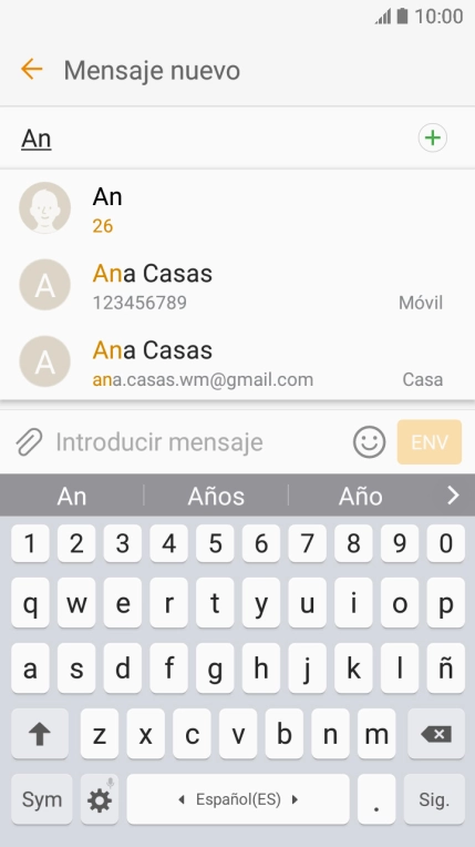 Pulsa el contacto deseado. Pulsa el contacto deseado.