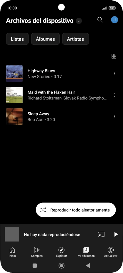 Pulsa el archivo de música deseado. Pulsa el archivo de música deseado.