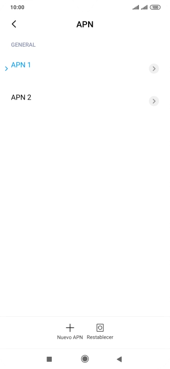 Pulsa la conexión de datos deseada para activarla. Pulsa la conexión de datos deseada para activarla.