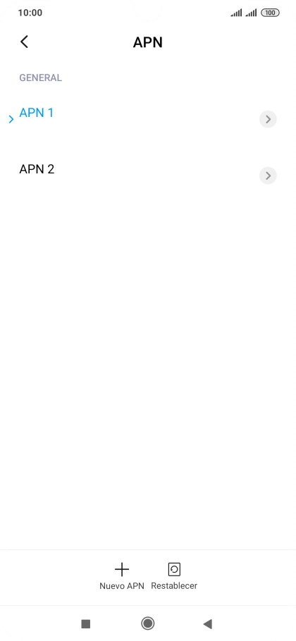 Pulsa la conexión de datos deseada para activarla. Pulsa la conexión de datos deseada para activarla.