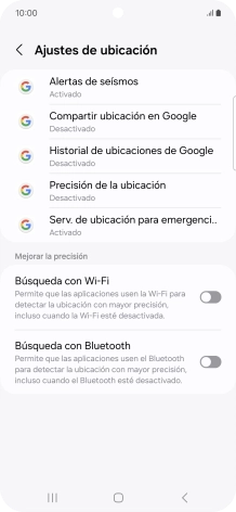 Pulsa Precisión de la ubicación. Pulsa Precisión de la ubicación.