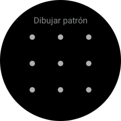 Arrastra el dedo sobre la pantalla para unir por lo menos cuatro puntos y sigue las indicaciones de la pantalla para crear un patrón como código de seguridad. Arrastra el dedo sobre la pantalla para unir por lo menos cuatro puntos y sigue las indicaciones de la pantalla para crear un patrón como código de seguridad.