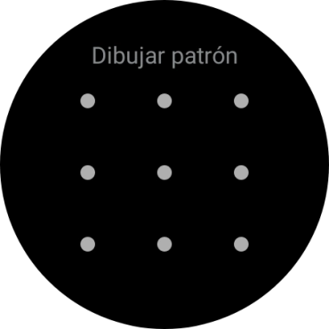 Arrastra el dedo sobre la pantalla para unir por lo menos cuatro puntos y sigue las indicaciones de la pantalla para crear un patrón como código de seguridad. Arrastra el dedo sobre la pantalla para unir por lo menos cuatro puntos y sigue las indicaciones de la pantalla para crear un patrón como código de seguridad.