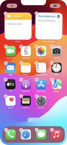 Pulsa el icono de página de pantalla de inicio. Pulsa el icono de página de pantalla de inicio.