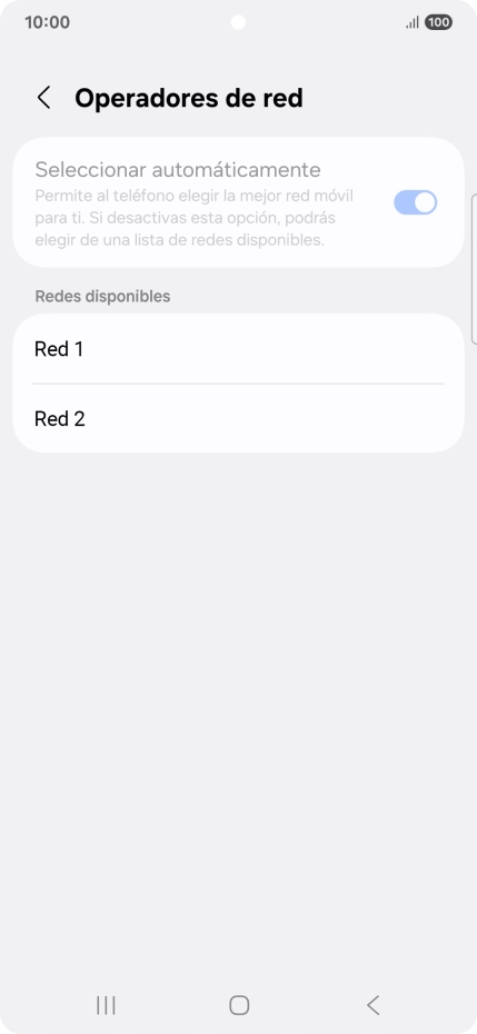 Pulsa la red deseada. Pulsa la red deseada.