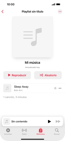Desplázate a la categoría o a la lista de reproducción deseada y pulsa el archivo de música deseado. Desplázate a la categoría o a la lista de reproducción deseada y pulsa el archivo de música deseado.