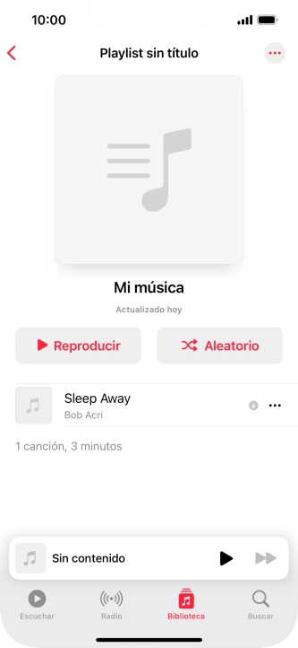 Desplázate a la categoría o a la lista de reproducción deseada y pulsa el archivo de música deseado. Desplázate a la categoría o a la lista de reproducción deseada y pulsa el archivo de música deseado.