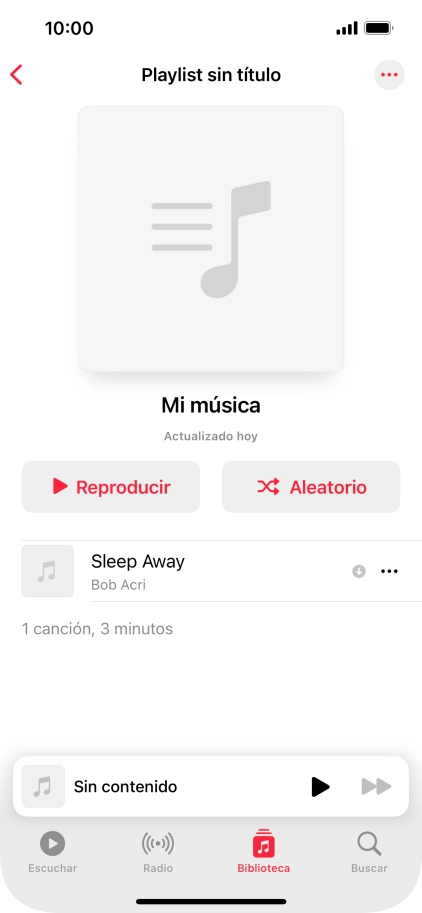 Desplázate a la categoría o a la lista de reproducción deseada y pulsa el archivo de música deseado. Desplázate a la categoría o a la lista de reproducción deseada y pulsa el archivo de música deseado.