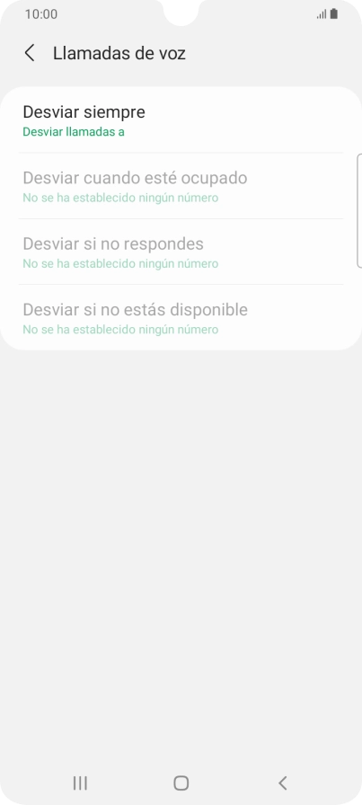 Pulsa el tipo de desvío deseado. Pulsa el tipo de desvío deseado.