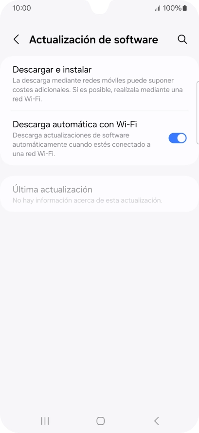 Pulsa Descargar e instalar. Si hay una versión de software nueva disponible, aparecerá ahora en la pantalla. Sigue las indicaciones de la pantalla para actualizar el software del teléfono. Pulsa Descargar e instalar. Si hay una versión de software nueva disponible, aparecerá ahora en la pantalla. Sigue las indicaciones de la pantalla para actualizar el software del teléfono.