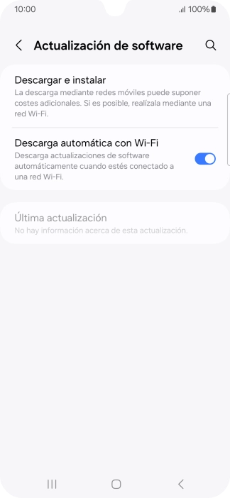 Pulsa Descargar e instalar. Si hay una versión de software nueva disponible, aparecerá ahora en la pantalla. Sigue las indicaciones de la pantalla para actualizar el software del teléfono. Pulsa Descargar e instalar. Si hay una versión de software nueva disponible, aparecerá ahora en la pantalla. Sigue las indicaciones de la pantalla para actualizar el software del teléfono.