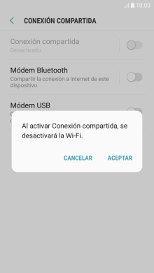 Si la función de wifi está activada, pulsa ACEPTAR. Si la función de wifi está activada, pulsa ACEPTAR.